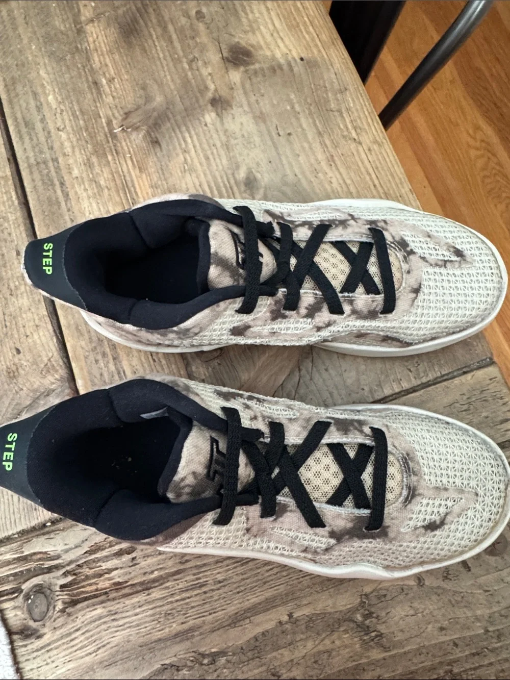 Tatum’s-Kids Neutral Beige and Black Mesh Sneakers – STEP Accent
